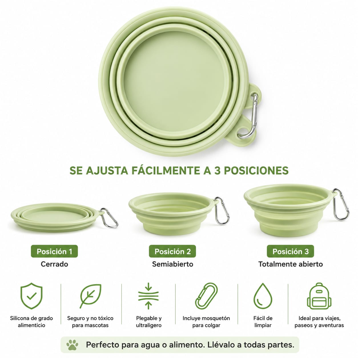 Comedero plegable para perros