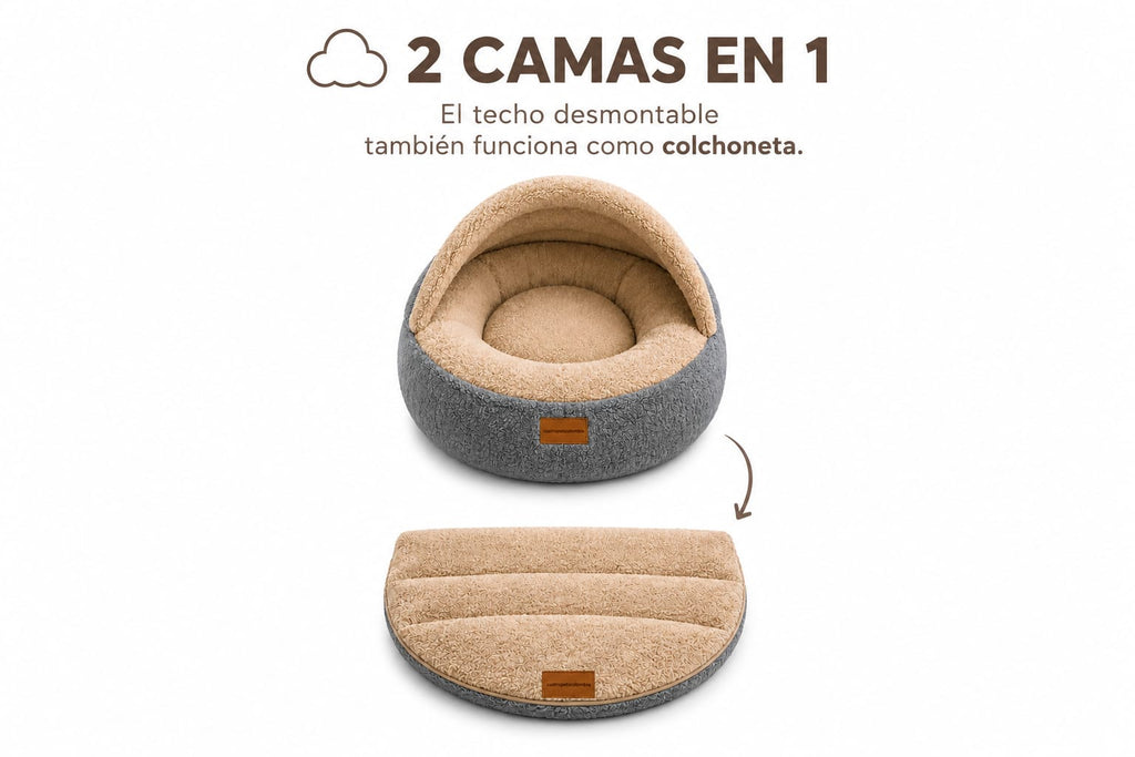 Nube 3.0 Doble Faz – Cama cueva 2 en 1 para perros y gatos | Hecha en Colombia