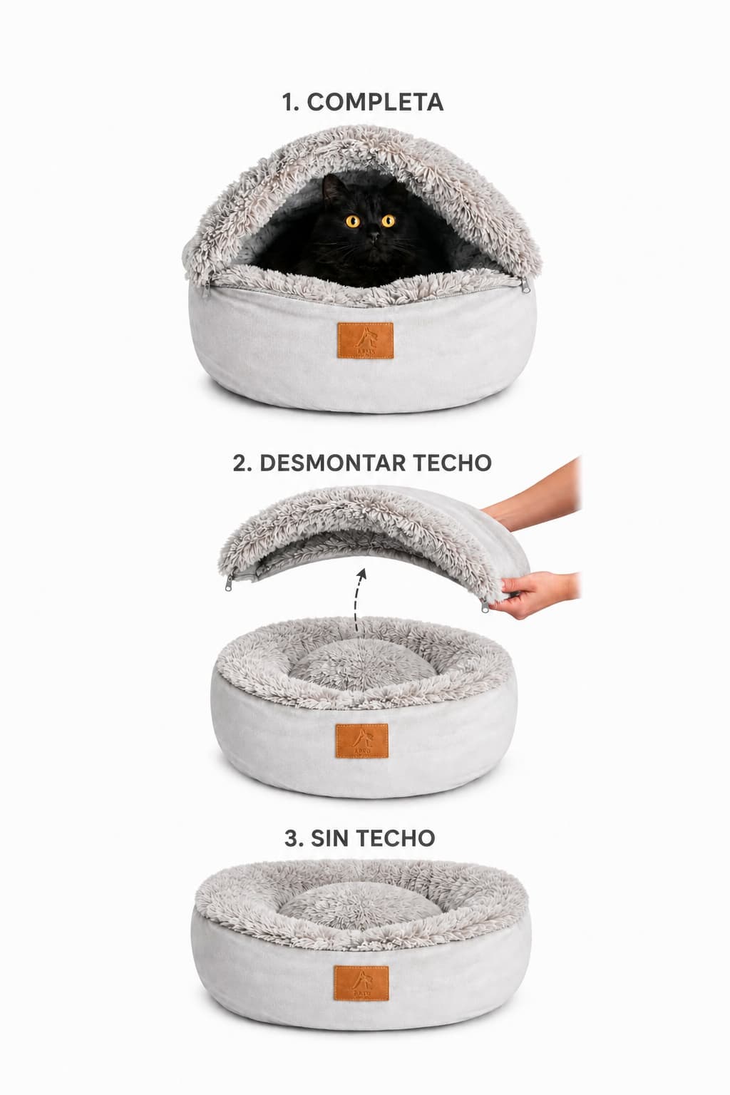 CAMA TIPO NUBE 2.0 – Cama cueva 2 en 1 para perros y gatos pequeños y medianos