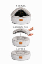 CAMA TIPO NUBE 2.0 – Cama cueva 2 en 1 para perros y gatos pequeños y medianos