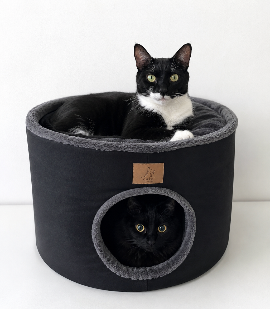 ROUND BED – Cama redonda para 2 gatos | 45 cm diámetro, 40 cm altura | Lavable