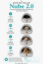 CAMA TIPO NUBE 2.0 – Cama cueva 2 en 1 para perros y gatos pequeños y medianos